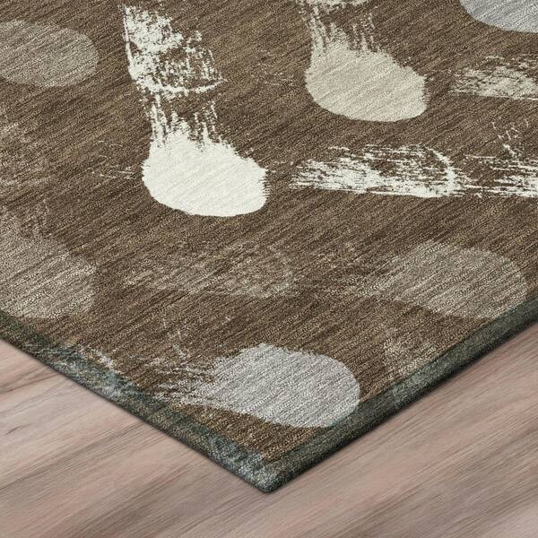 Chantille Machine Washable Indoor/Outdoor Abstract ACN2900 Chocolate 10 ft. x 14 ft. Area Rug