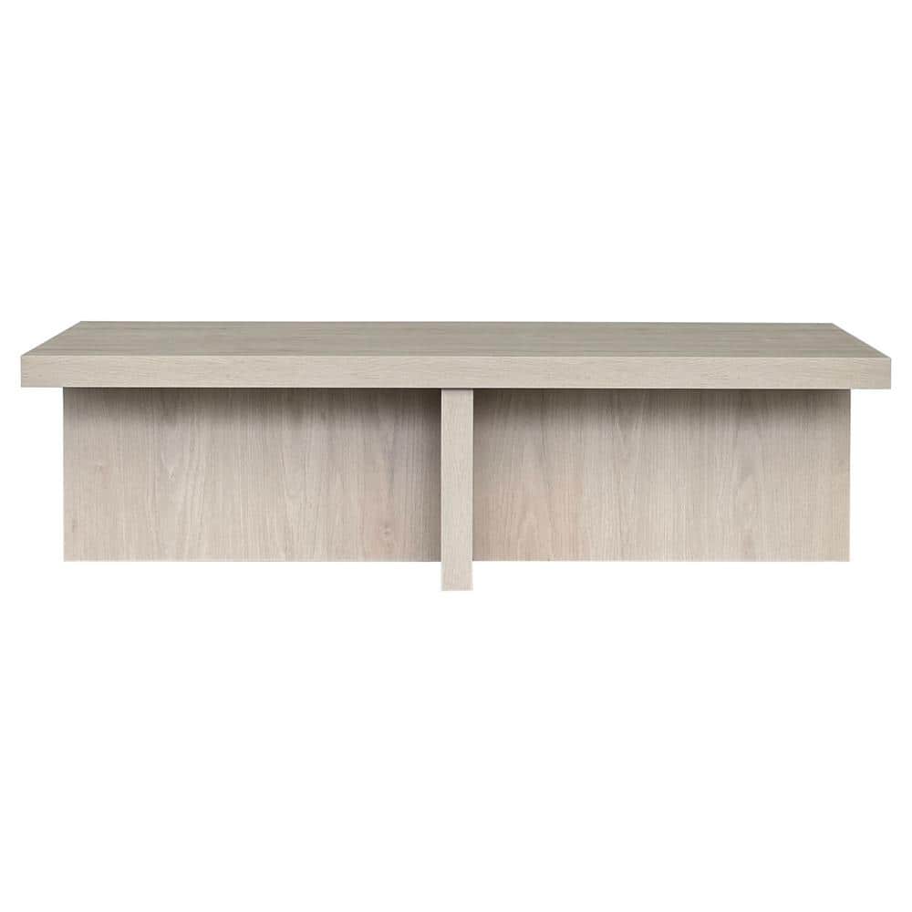 Elna 54 in. Alder White Rectangle MDF Top Coffee Table