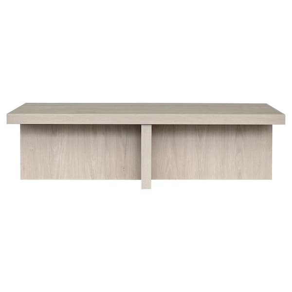 Meyer&Cross Elna 54 in. Alder White Rectangle MDF Top Coffee Table