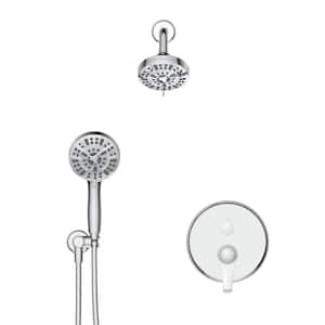 1-Handle 9-Spray Shower Faucet 2 GPM with 360 Degree Swivel in Chrome(Valve Included)