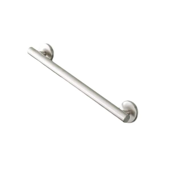 SIGNATURE HARDWARE Contemporary 18 in. Exposed Screw Grab Bar in Brushed Nickel