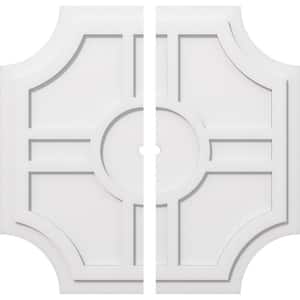 1 in. P X 10 in. C X 30 in. OD X 1 in. ID Haus Architectural Grade PVC Contemporary Ceiling Medallion, Two Piece