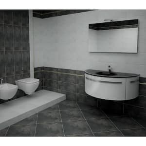 Cosmopolitan Charcoal 13.03 in. x 13.03 in. x 7 mm Porcelain Mesh-Mounted Mosaic Tile (1.19 sq. ft.)