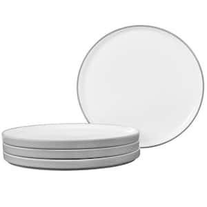 Colortex Stone Grey 9.75 in. Porcelain Dinner Plates, (Set of 4)