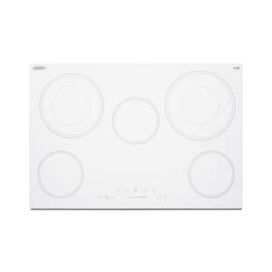 30 in. Radiant Electric Cooktop in White with 5 Elements including Dual Zone Elements and Power Burner