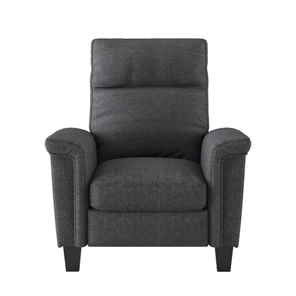 EVERGLADE HOME Aragon Dark Gray Chenille Upholstered Push Back Reclining Chair