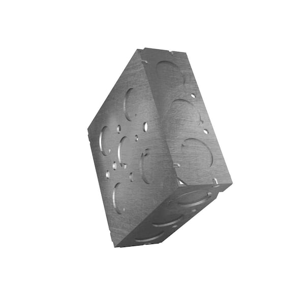 Steel City 4 in. Square Metal Box 1/2 in. and 3/4 in. Knockouts