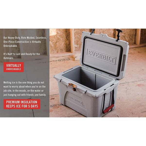 Everbilt 36 Qt High Performance Cooler In Gray With Lockable Lid 410 257 The Home Depot