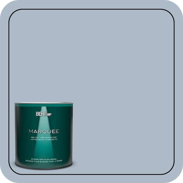 BEHR MARQUEE 1 qt. #PPU15-16 Simply Blue One-Coat Hide Semi-Gloss Enamel Interior Paint & Primer