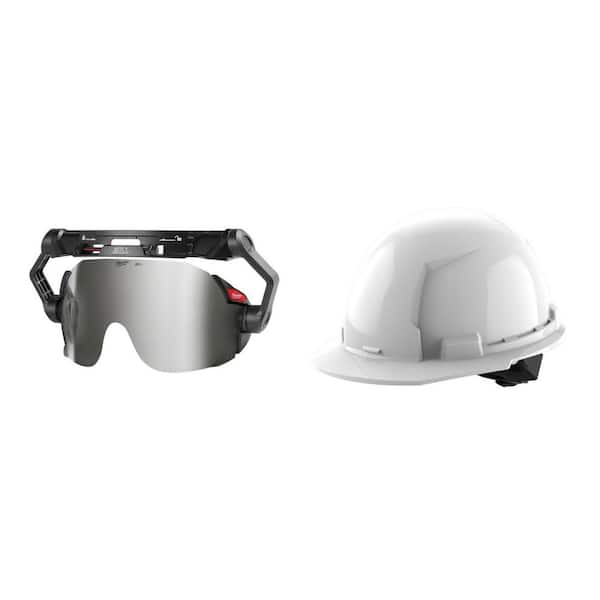 BOLT Mirror Eye Visor with (5) WHT Front Brim w/ Bolt-Type 1CLS E