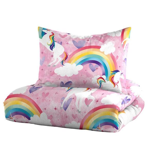 rainbow unicorn bed set