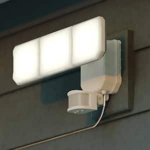 Solar Outdoor Security 2500 Lumen 240 Degree White Motion Sensing Dusk to Dawn Integrated LED Wall Flood Light