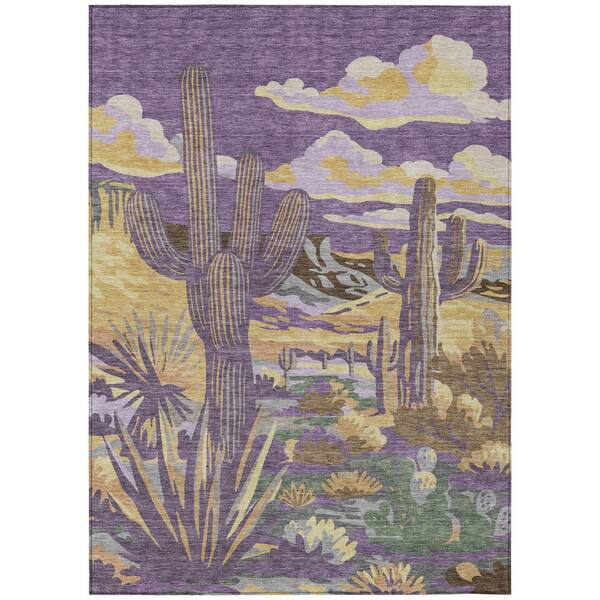 Chantille Machine Washable Indoor/Outdoor Abstract ACN2496 Purple 3 ft. x 5 ft. Area Rug