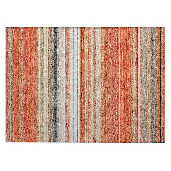 Chantille Machine Washable Indoor/Outdoor Abstract ACN979 Coral 1 ft. 8 in. x 2 ft. 6 in. Area Rug