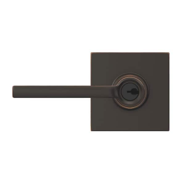 Schlage Broadway Passage Door Lever Set with Decorative Collins Trim - Aged  Bronze, Closet Lock 