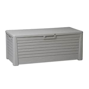 145 Gal. 58 in. x 28 in. Gray Florida Outdoor Deck Bin Storage Box Bench Waterproof