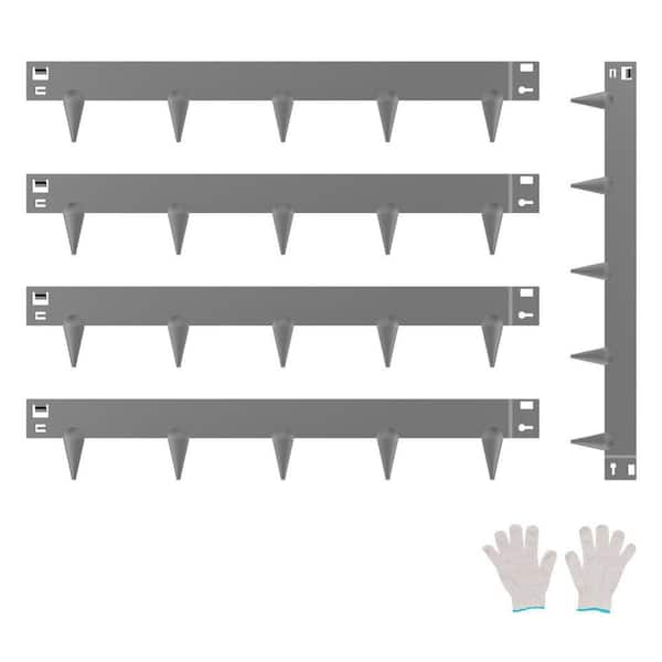 0.59 in. W x 39 in. L x 3 in. H Steel Landscape Edging Steel Garden Edging Borders Strips Hammer Edging in Border Gray