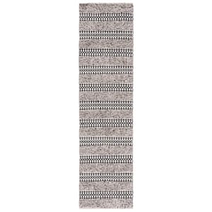 Natura Black/Ivory 2 ft. x 9 ft. Abstract Native American Runner Rug
