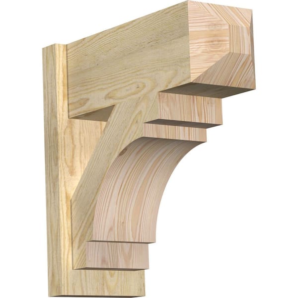 Ekena Millwork 8 in. x 20 in. x 20 in. Douglas Fir Merced Craftsman Rough Sawn Outlooker