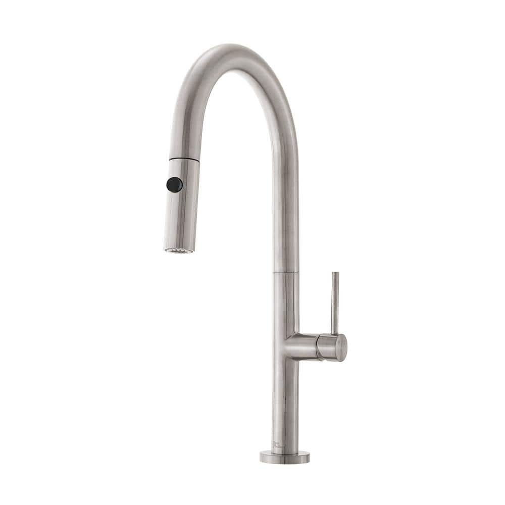 Brushed Nickel Single Handle Pull-Down Kitchen Faucet