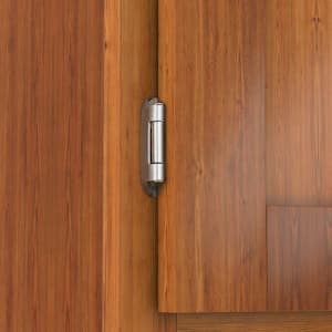 Satin Nickel Self-Closing 1/2 in. Overlay for Face Frame Cabinet Wrap-around Hinge (2-Pack)