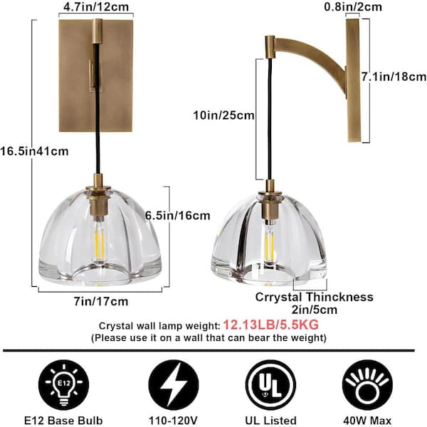 Starlight☆♡ YUYI 7 in. Modern 1-Lights Gold Vanity Light with Luxury