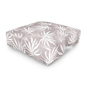 26 in. x 26 in. Mirimo Tropical Leaves on Beige Outdoor Floor Cushion