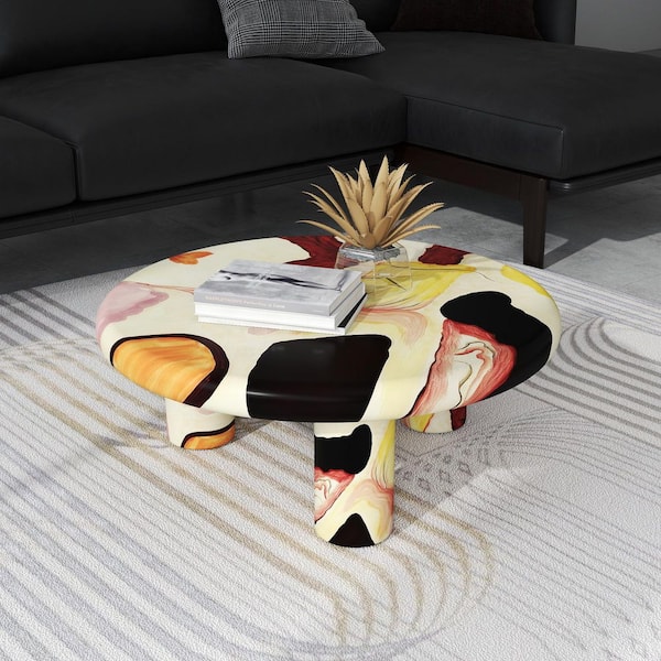 Modern 30 in. Colorful Round MDF Coffee Table