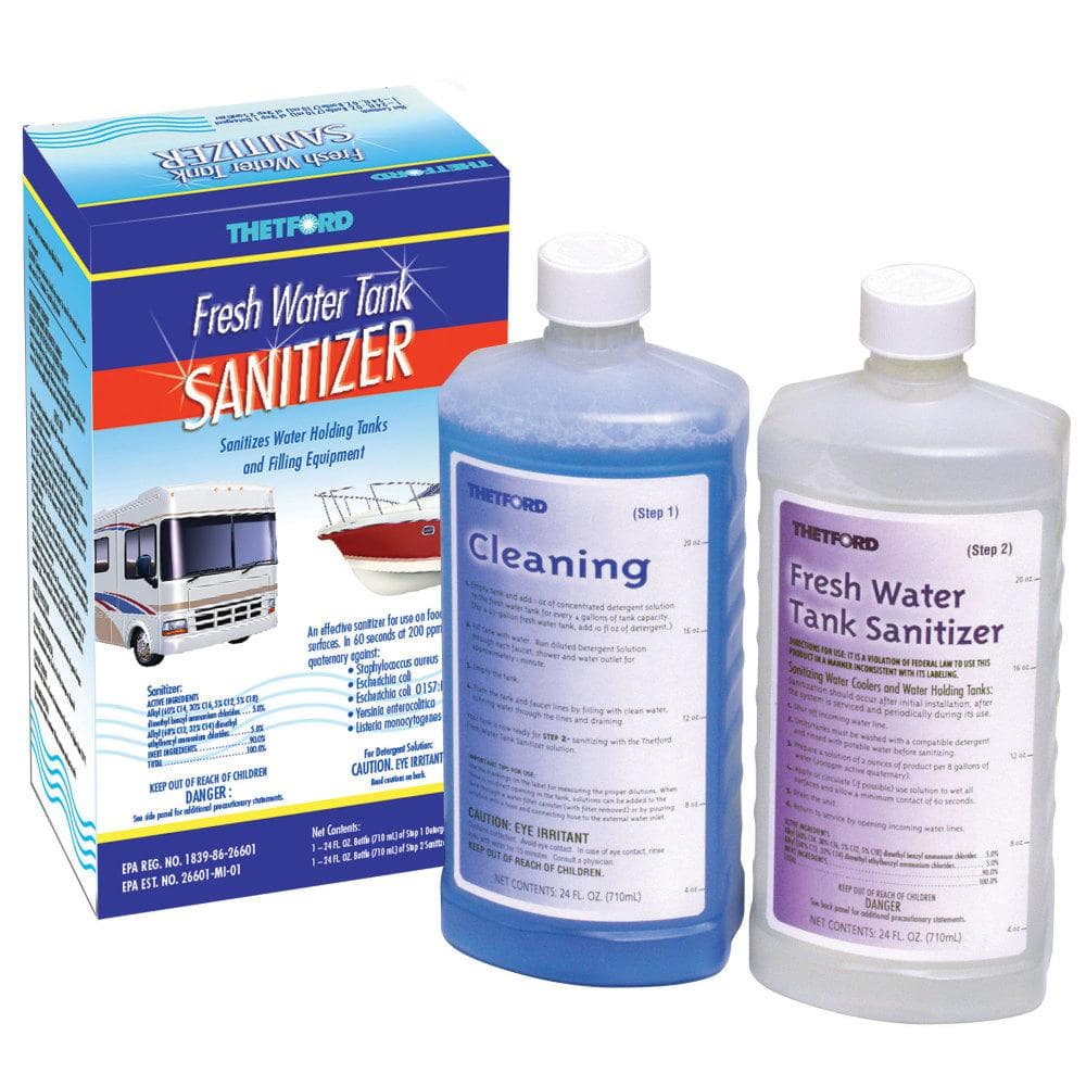 Thetford Fresh Water Tank Sanitizer Detergent and Sanitizer Treatment, 2 x 24 oz Bottles - Thetford 36662