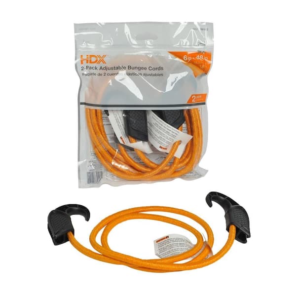 HDX 6 in. to 48 in. Adjustable Bungee Cords (2-Pack)
