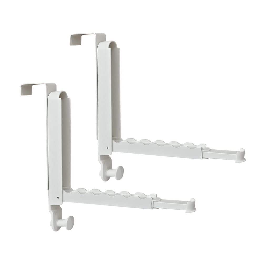 13 in. Foldable Over The Door Hooks with Retractable Rod for Laundry Bathroom Travel Hangers, White (2-Pack) price history on PriceWatchPro