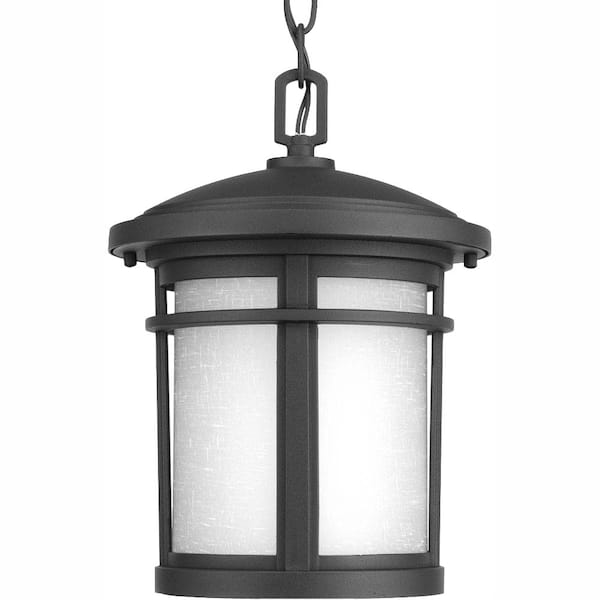 Progress Lighting Wish Collection 1-Light Outdoor Black LED Hanging Lantern