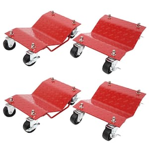 6000 lbs. Capacity Vehicle Dollies with Brakes, (4-Pack)