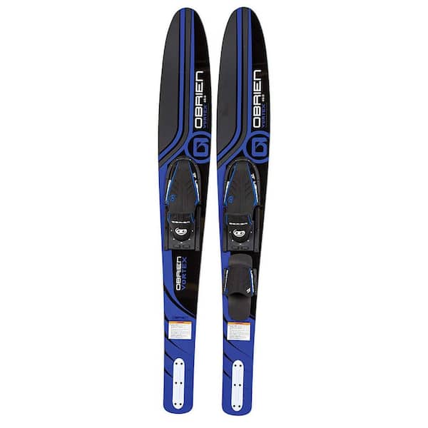 65.5 in. Blue Adult Vortex Combos Nylon Adjustable Wide Waterskis