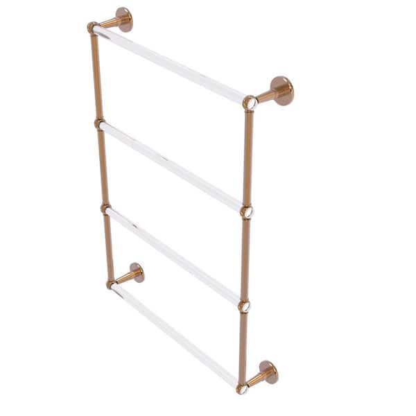Allied Brass Clearview 24 in. 4-Tier Ladder Towel Bar with Twisted Accents in Brushed Bronze