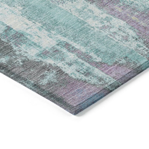 Chantille Machine Washable Indoor/Outdoor Abstract ACN1984 Teal 8 ft. x 10 ft. Area Rug