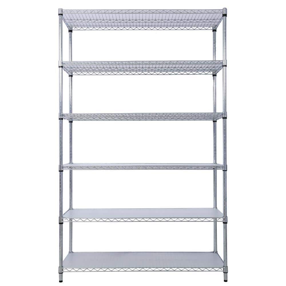 Nivencai 84 in. H x 48 in. L x 20 in. D 6-Shelf Chrome Metal