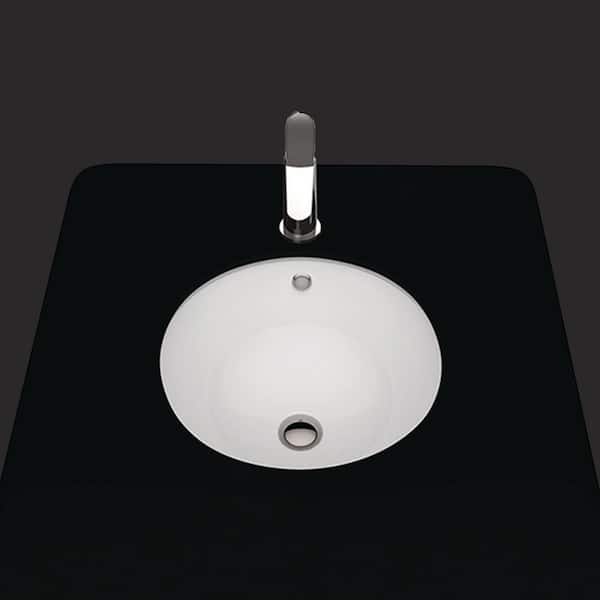 Under MA 027 17.3 in. Undermount Bathroom Sink in Glossy White