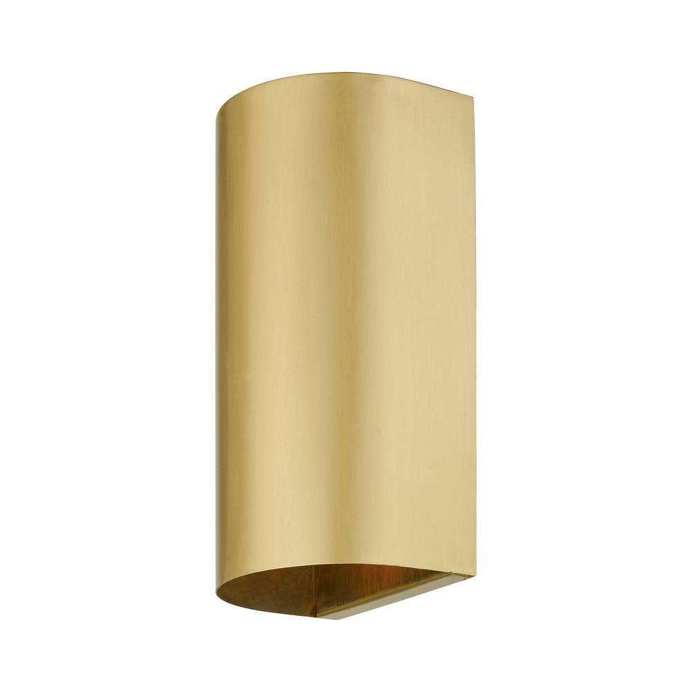 Satin Gold Handcrafted Stainless Steel Outdoor Wall Sconce