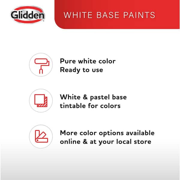 Glidden Essentials Interior Latex Paint Semi-Gloss White 5g