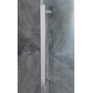 Tidal 60 in. W x 59 in. H Sliding Semi Frameless Tub Door in Chrome