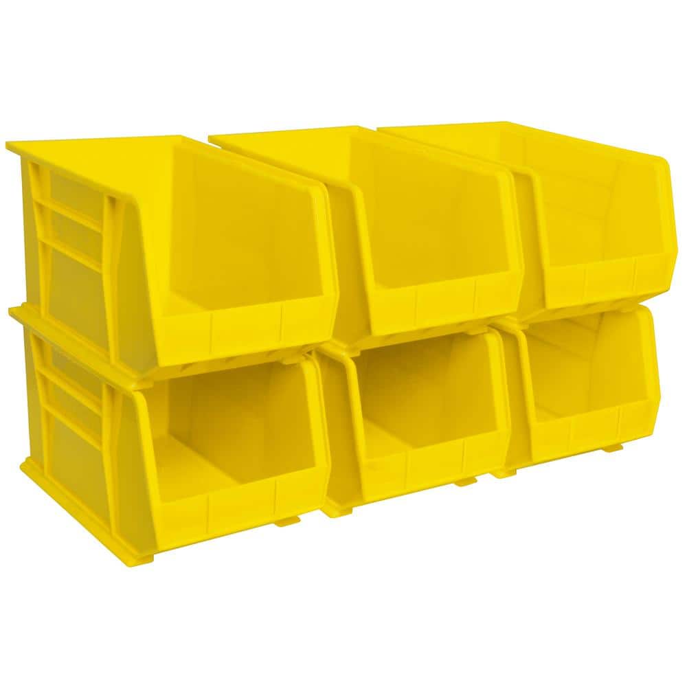 30260 Series, 11 in. W x 18 in. D x 10 in. H, Yellow Plastic Stackable Stor
