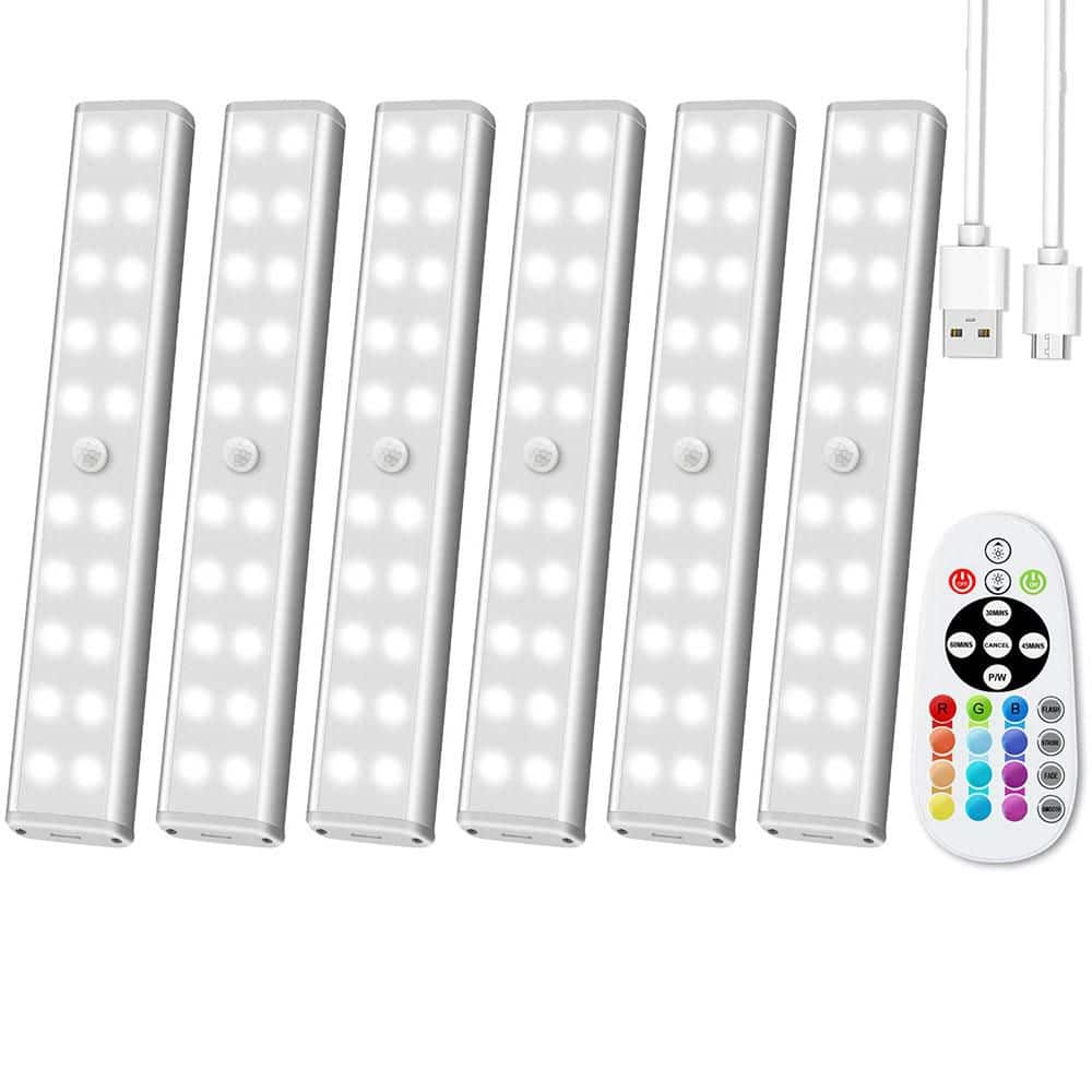 Lukyamzn White/Warm LED Under Cabinet Lighting Lamp with Remote, 48 ...