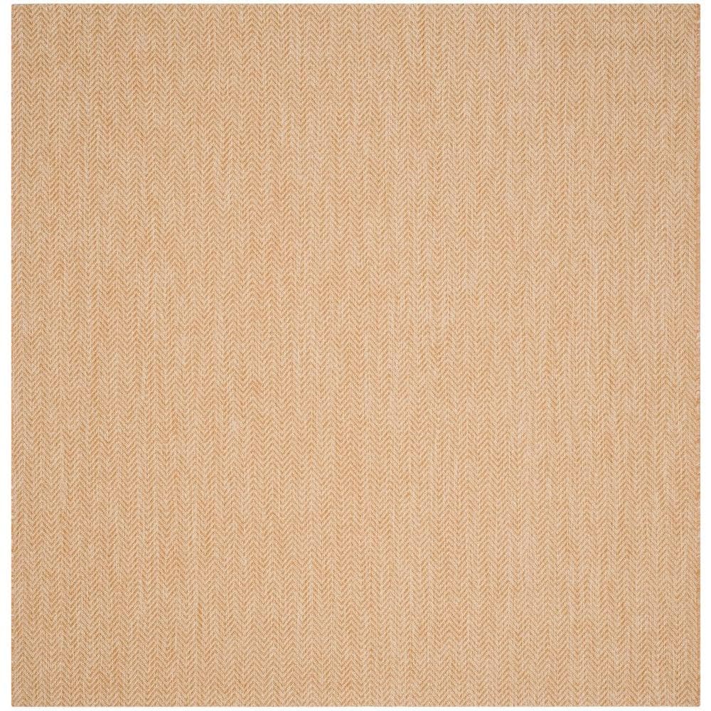 Natural Cream 79" Square Synthetic Indoor/Outdoor Easy Care Rug