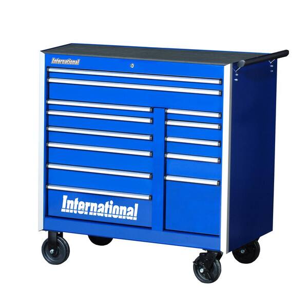 International Pro Series 42 in. 13-Drawer Roller Cabinet Tool Chest in Blue