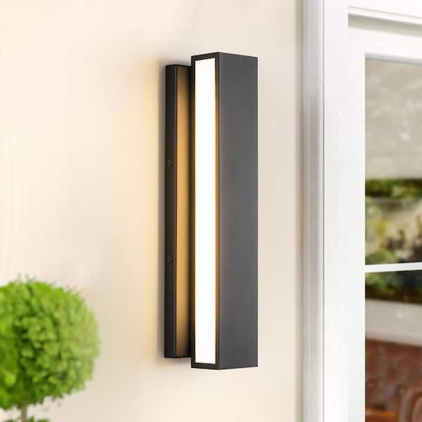 Rennnsan Samuel 1-Light Matte Black Outdoor Hardwired Contemporary LED Cylinder Wall Sconce