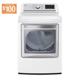 7.3 cu. ft. Large Capacity Smart Vented Electric Dryer with Sensor Dry, EasyLoad Door and TurboSteam in White