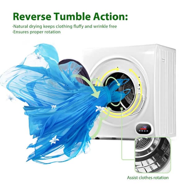 3.5 cu. ft. Vented Front Load Stackable Electric Compact Dryer in White with Multiple Drying Modes, Energy Saving