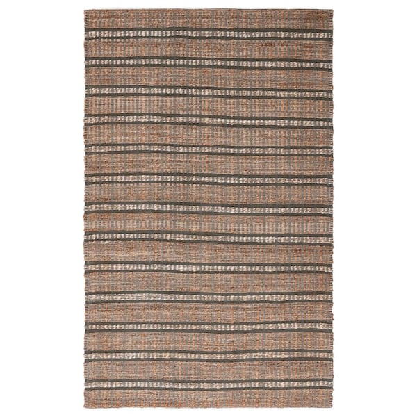 SAFAVIEH Natural Fiber Olive/Beige 9 ft. x 12 ft. Striped Woven Area Rug