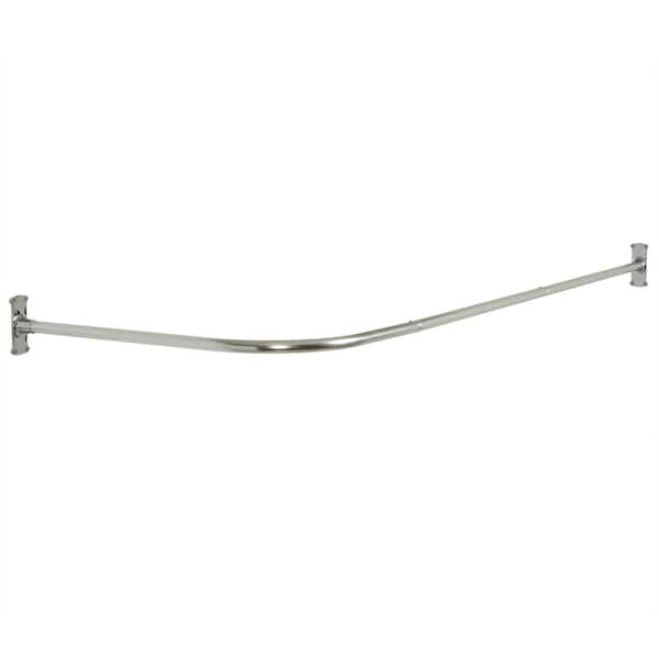 Aluminum L Shaped Shower Rod, Corner Shower Curtain Rod Ceiling Support